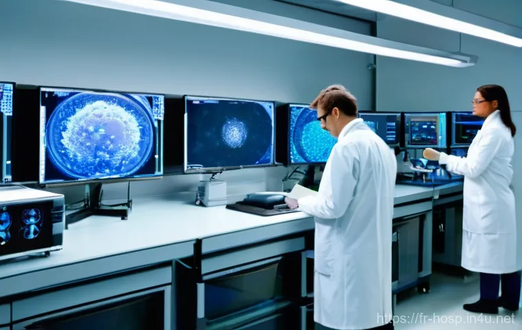 항암 치료 전문 병원 추천 - **Prompt:** A state-of-the-art research laboratory within a prestigious French cancer institute. The...