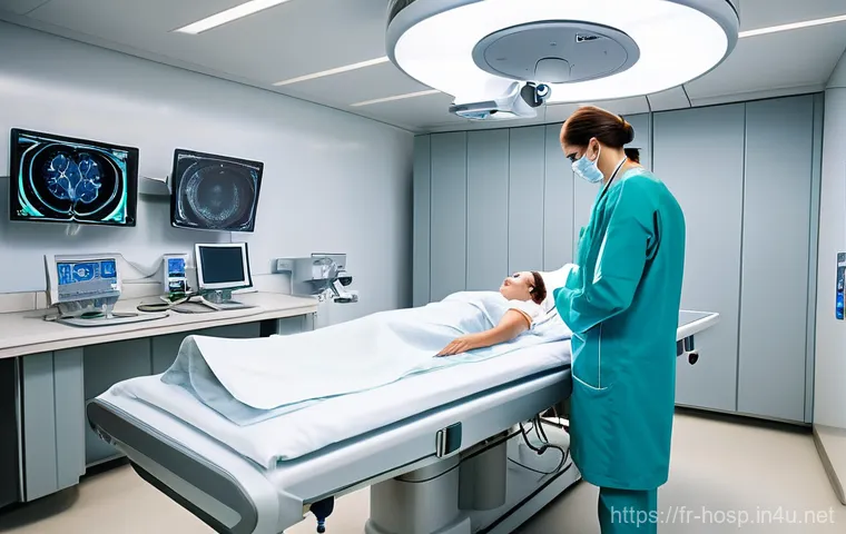 항암 치료 전문 병원 추천 - **Prompt:** A warm and supportive patient care area in a contemporary French hospital specializing i...