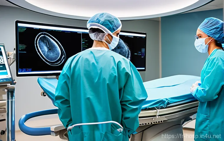 대학병원과 지역 종합병원 비교 - **Cutting-Edge CHU Surgical Suite:** A high-angle, wide shot of an exceptionally modern and brightly...