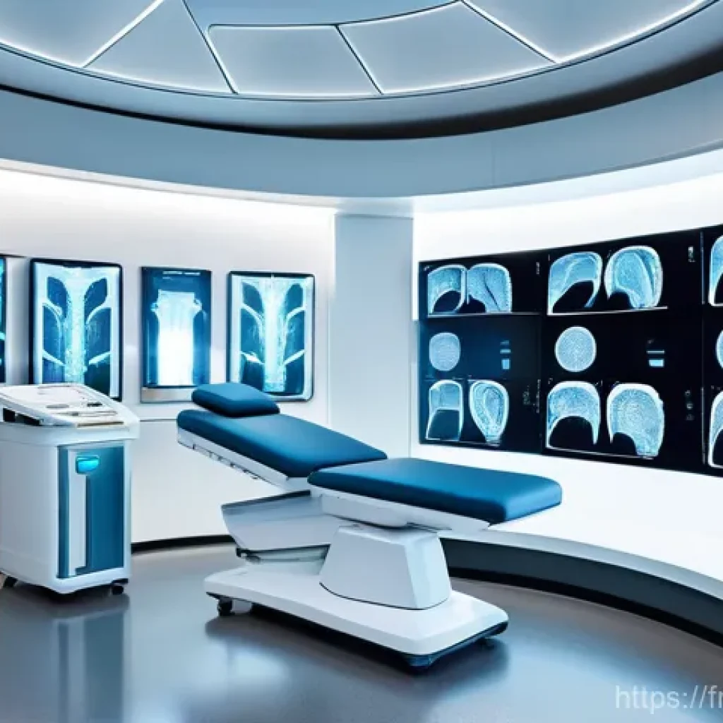 최신 MRI 장비 스펙 비교 - **Prompt: "A state-of-the-art 7 Tesla MRI machine in a modern, brightly lit clinical setting. The ma...