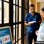 임산부를 위한 종합병원 선택 기준 - Photorealistic maternity hospital consultation in France, a visibly pregnant woman in modest casual ...